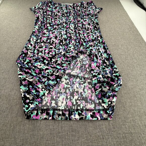 Susana Monaco Shift Dress Short Cap Sleeves Vibrant‎ Abstract Print Small - Picture 6 of 10